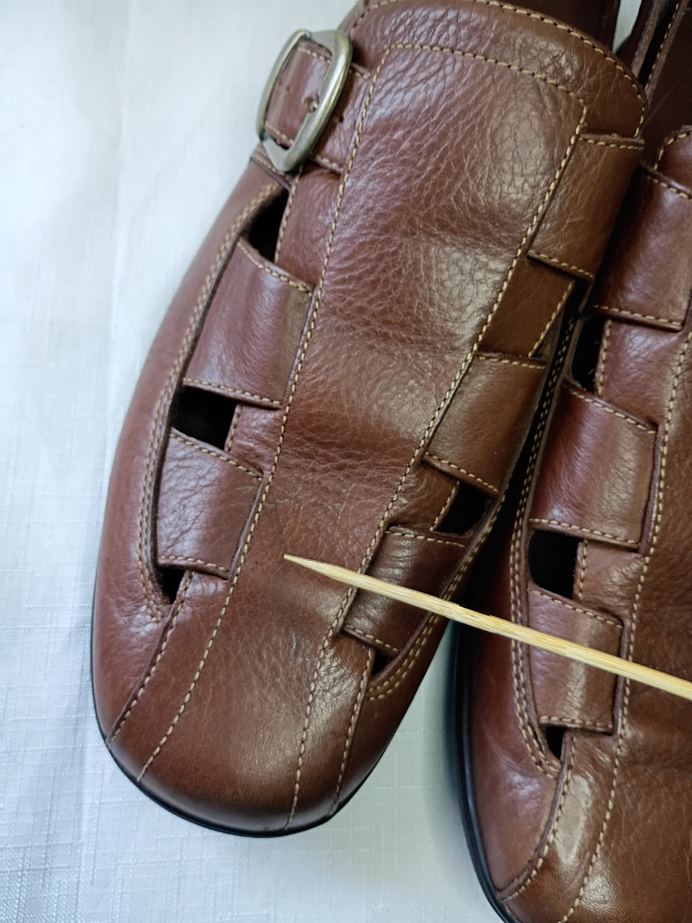 Cole Haan Tucker Sandals Men's Brown Leather Fisherman Slip-On Shoes Size 11.5 - Picture 7 of 13